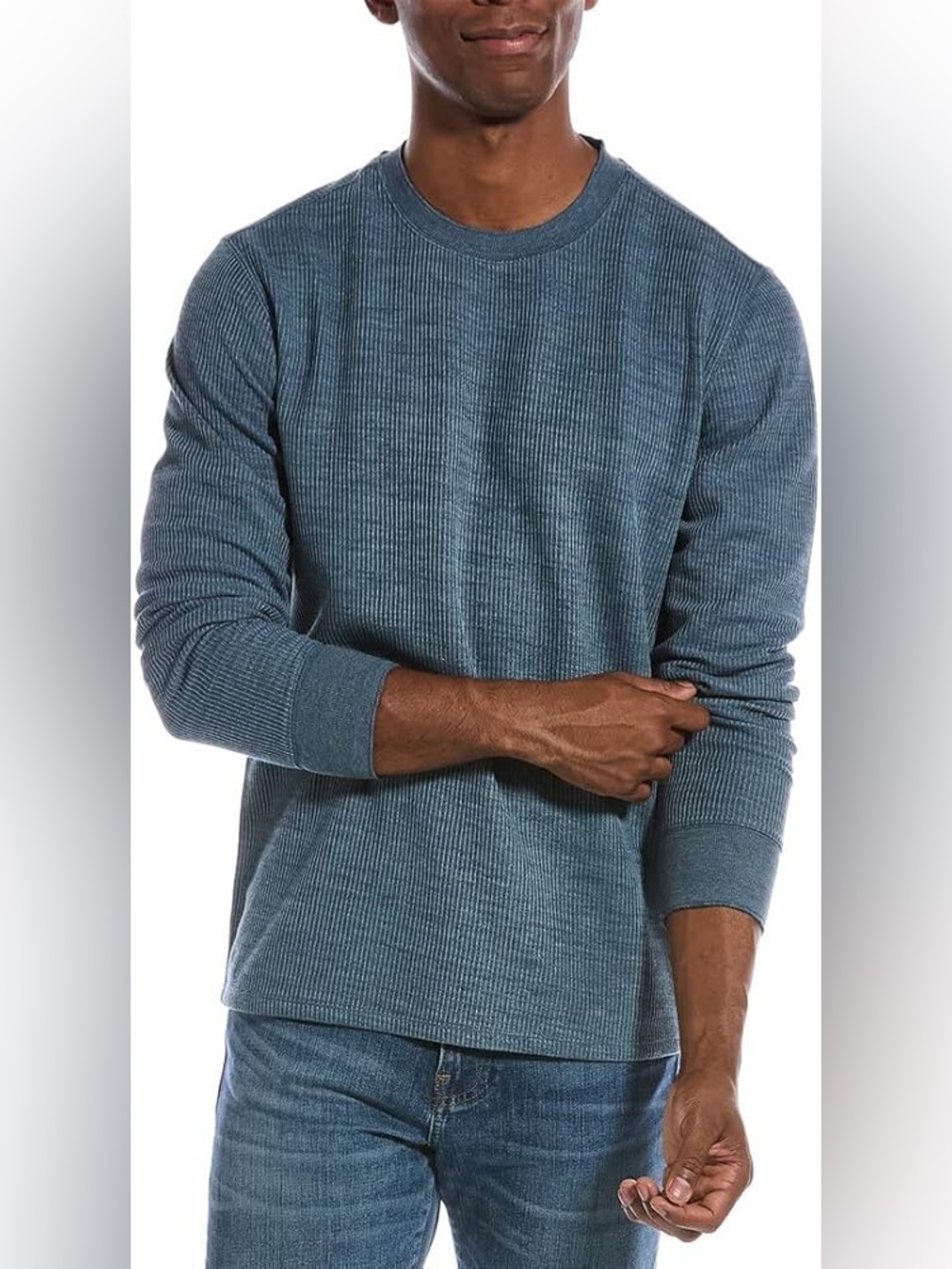Vince Thermal Crewneck Long Sleeve Shirt Medium Heather Gray Soft Luxe Basic